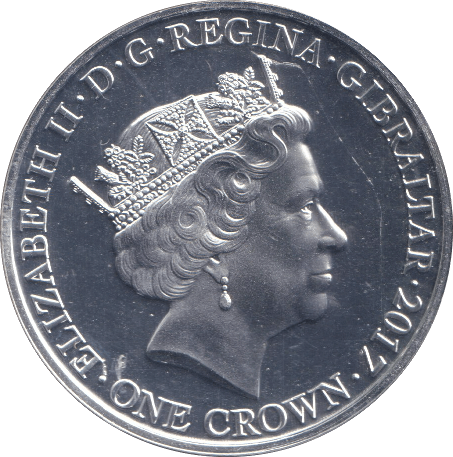 2017 SILVER PLATED CROWN 70TH ANNIVERSARY GIBRALTAR BU - WORLD COINS - Cambridgeshire Coins