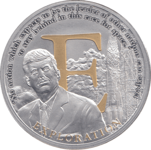2017 SILVER PLATED JOHN F. KENNEDY 100TH BIRTHDAY EXPLORATION - WORLD COINS - Cambridgeshire Coins