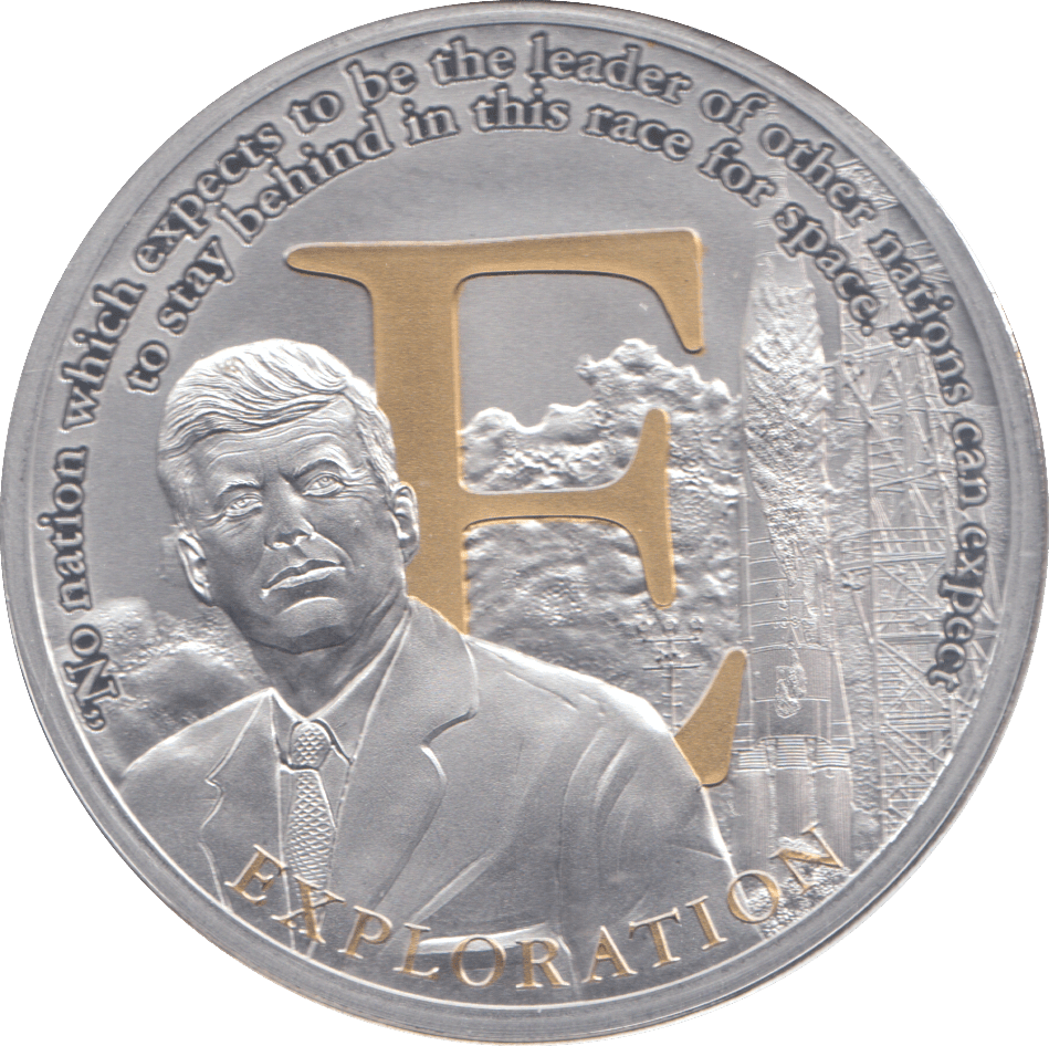 2017 SILVER PLATED JOHN F. KENNEDY 100TH BIRTHDAY EXPLORATION - WORLD COINS - Cambridgeshire Coins