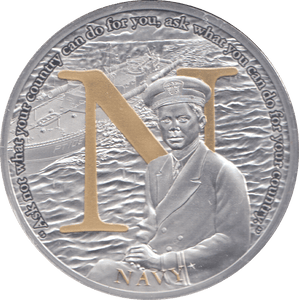 2017 SILVER PLATED JOHN F. KENNEDY 100TH BIRTHDAY NAVY - WORLD COINS - Cambridgeshire Coins