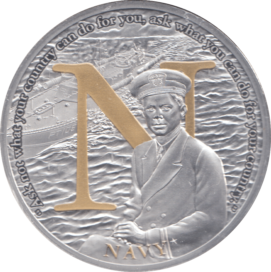 2017 SILVER PLATED JOHN F. KENNEDY 100TH BIRTHDAY NAVY - WORLD COINS - Cambridgeshire Coins