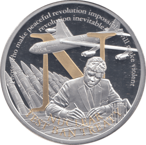 2017 SILVER PLATED JOHN F. KENNEDY 100TH BIRTHDAY NUCLEAR TEST BAN TREATY - WORLD COINS - Cambridgeshire Coins