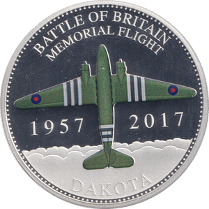 2017 SILVER PLATED PROOF BATTLE OF BRITAIN FIFTY PENCE DAKOTA - SILVER WORLD COINS - Cambridgeshire Coins