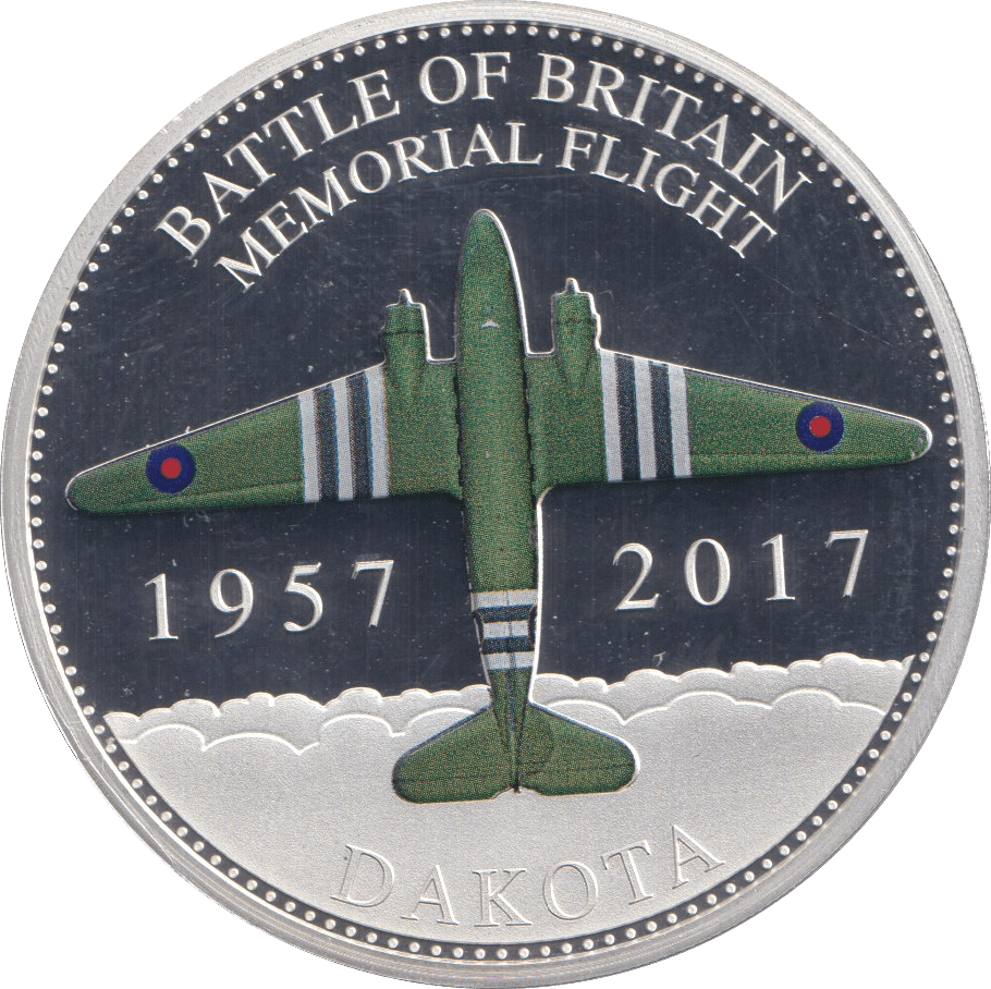 2017 SILVER PLATED PROOF BATTLE OF BRITAIN FIFTY PENCE DAKOTA - SILVER WORLD COINS - Cambridgeshire Coins