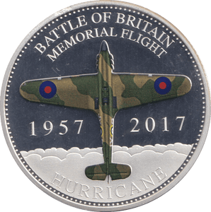 2017 SILVER PLATED PROOF BATTLE OF BRITAIN FIFTY PENCE HURRICANE - SILVER WORLD COINS - Cambridgeshire Coins