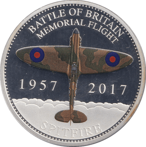 2017 SILVER PLATED PROOF BATTLE OF BRITAIN FIFTY PENCE SPITFIRE - SILVER WORLD COINS - Cambridgeshire Coins