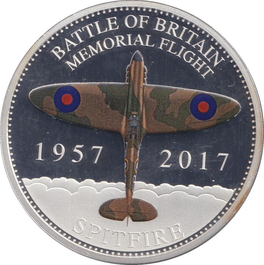 2017 SILVER PLATED PROOF BATTLE OF BRITAIN FIFTY PENCE SPITFIRE - SILVER WORLD COINS - Cambridgeshire Coins