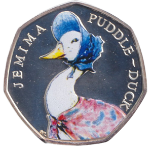 2017 SILVER PROOF COLOURED 50P BEATRIX POTTER JEMIMA PUDDLE DUCK - 50P Silver Proof - Cambridgeshire Coins