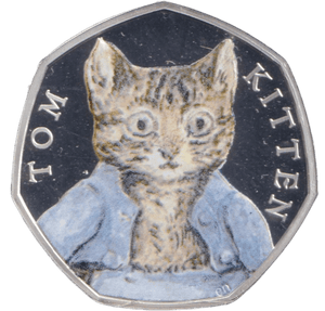 2017 SILVER PROOF COLOURED 50P BEATRIX POTTER TOM KITTEN - 50P Silver Proof - Cambridgeshire Coins