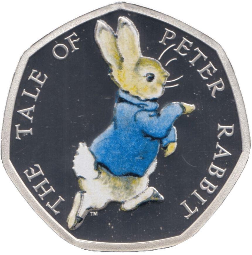 2017 SILVER PROOF FIFTY PENCE PETER RABBIT GREAT BRITAIN - SILVER WORLD COINS - Cambridgeshire Coins