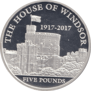2017 SILVER PROOF FIVE POUND THE HOUSE OF WINDSOR - SILVER WORLD COINS - Cambridgeshire Coins