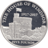 2017 SILVER PROOF FIVE POUND THE HOUSE OF WINDSOR - SILVER WORLD COINS - Cambridgeshire Coins