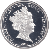 2017 SILVER PROOF FIVE POUNDS ALDERNEY - SILVER WORLD COINS - Cambridgeshire Coins