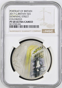 2017 SILVER PROOF PORTRAIT OF DOWNING STREET ( NGC ) PF 68 ULTRA CAMEO - NGC SILVER COINS - Cambridgeshire Coins