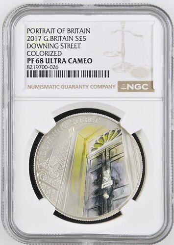 2017 SILVER PROOF PORTRAIT OF DOWNING STREET ( NGC ) PF 68 ULTRA CAMEO - NGC SILVER COINS - Cambridgeshire Coins