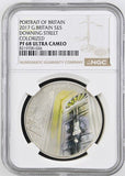 2017 SILVER PROOF PORTRAIT OF DOWNING STREET ( NGC ) PF 68 ULTRA CAMEO - NGC SILVER COINS - Cambridgeshire Coins