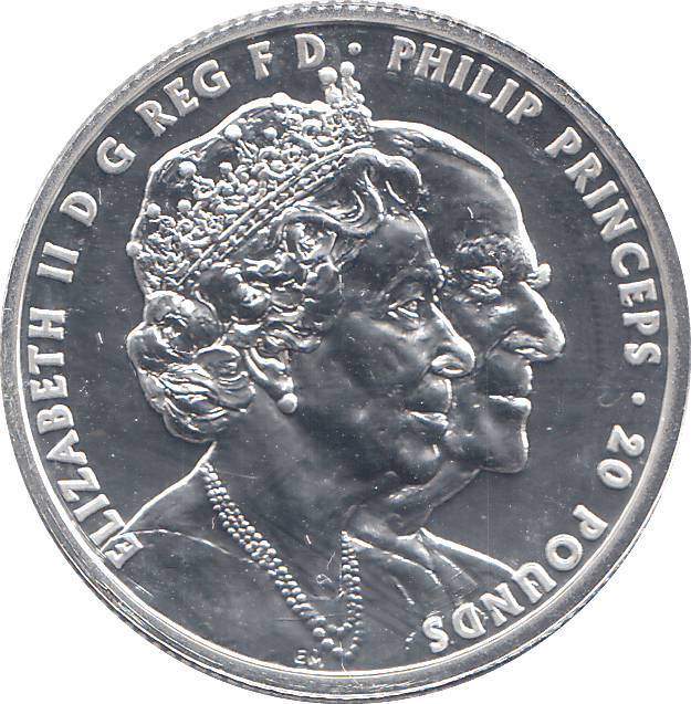 2017 SILVER TWENTY POUND PLATINUM WEDDING ( BU ) - SILVER WORLD COINS - Cambridgeshire Coins