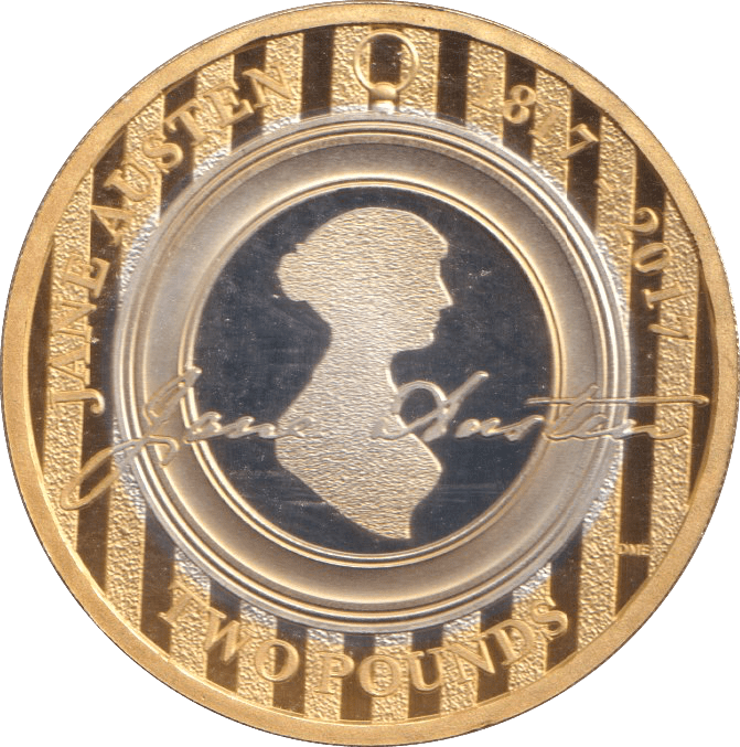 2017 SILVER TWO POUND JANE AUSTEN ( PROOF ) - WORLD COINS - Cambridgeshire Coins