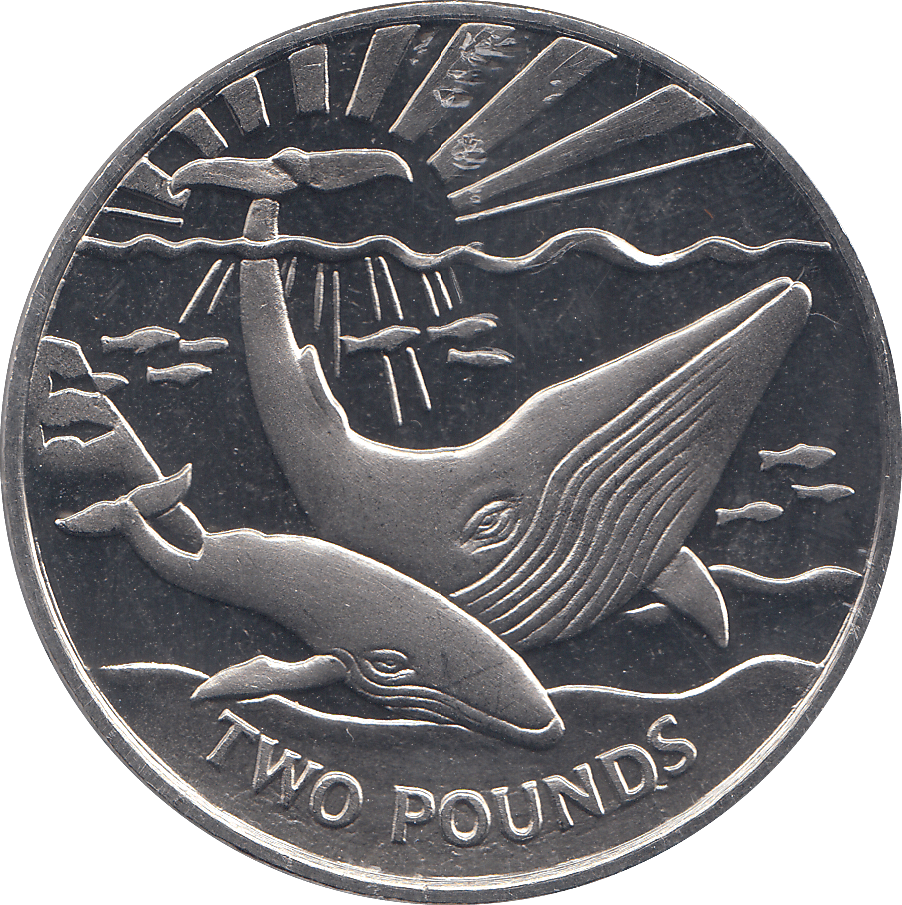 2017 TWO POUNDS BLUE WHALE ( BU ) - WORLD COINS - Cambridgeshire Coins