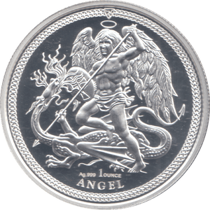2018 1 OZ FINE SILVER .999 PROOF COMMEMORATIVE ANGEL COIN ISLE OF MAN - SILVER WORLD COINS - Cambridgeshire Coins