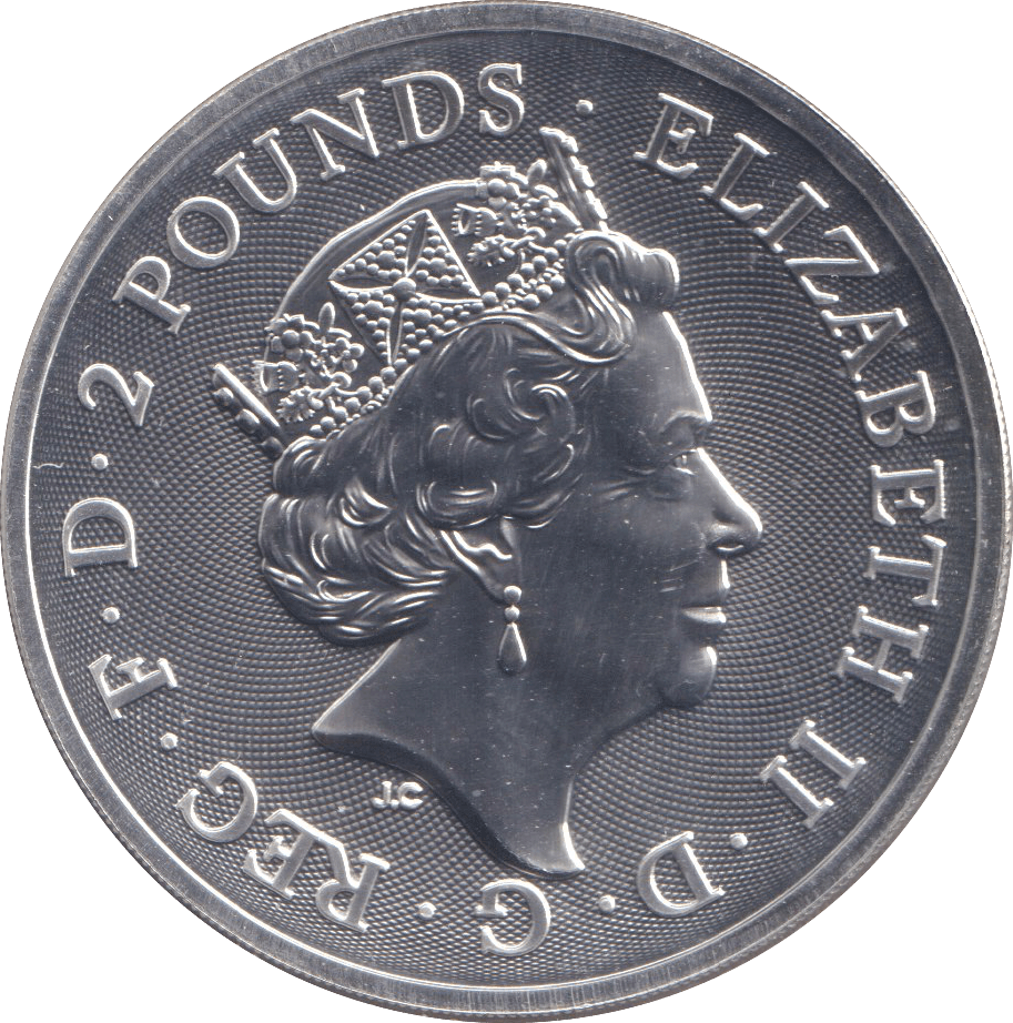 2018 1OZ FINE SILVER 2 POUNDS YEAR OF THE DOG - SILVER WORLD COINS - Cambridgeshire Coins