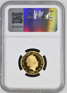 2018 £25 GOLD QUEENS BEASTS BLACK BULL OF CLARENCE ( NGC ) PF 68 ULTRA CAMEO - NGC GOLD COINS - Cambridgeshire Coins