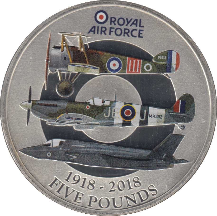 2018 £5 ROYAL AIR FORCE SILVER PROOF SILVER WORLD COINS Cambridgeshire ...