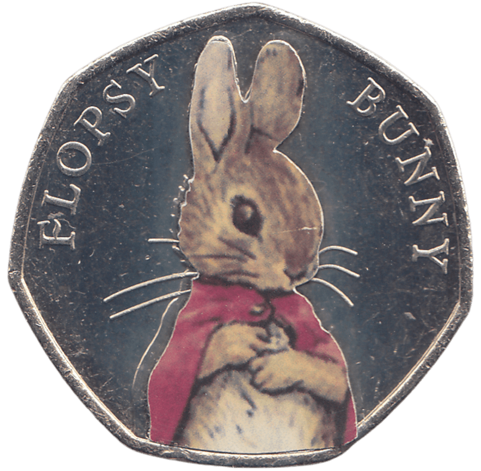 2018 50 PENCE FLOPSY BUNNY COLOURED ( BU ) - WORLD COINS - Cambridgeshire Coins