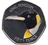2018 50 PENCE KING PENGUIN FALKLAND ISLANDS COLOURISED ( BU ) - WORLD COINS - Cambridgeshire Coins