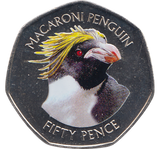 2018 50 PENCE MACARONI PENGUIN FALKLAND ISLANDS COLOURISED ( BU ) - WORLD COINS - Cambridgeshire Coins