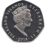 2018 50 PENCE MACARONI PENGUIN FALKLAND ISLANDS COLOURISED ( BU ) - WORLD COINS - Cambridgeshire Coins