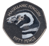 2018 50 PENCE MAGELLANIC PENGUIN FALKLAND ISLANDS COLOURISED ( BU ) - WORLD COINS - Cambridgeshire Coins