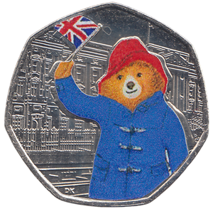 2018 50 PENCE PADDINGTON BEAR COLOURED ( BU ) - WORLD COINS - Cambridgeshire Coins