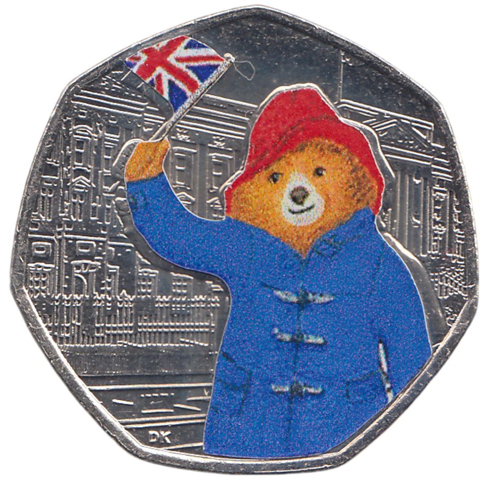 2018 50 PENCE PADDINGTON BEAR COLOURED ( BU ) - WORLD COINS - Cambridgeshire Coins