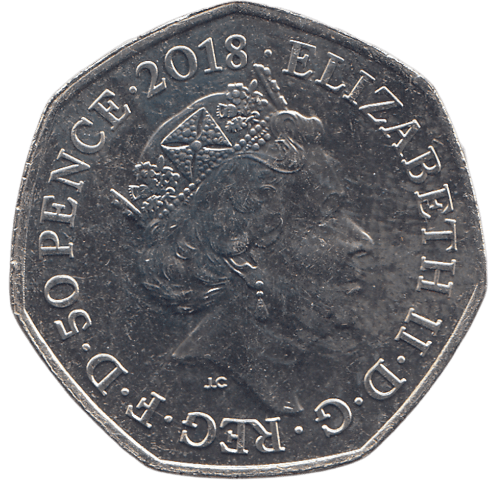 2018 50 PENCE PETER RABBIT COLOURED ( BU ) - WORLD COINS - Cambridgeshire Coins