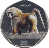 2018 50P BABOON GIBRALTAR COLOURED ( BU ) - 50P REGIONAL ISSUES - Cambridgeshire Coins