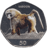 2018 50P BABOON GIBRALTAR COLOURED ( BU ) - 50P REGIONAL ISSUES - Cambridgeshire Coins