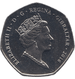 2018 50P BABOON GIBRALTAR COLOURED ( BU ) - 50P REGIONAL ISSUES - Cambridgeshire Coins