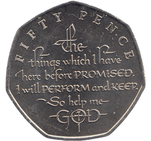 2018 50P QUEENS' CORONATION 65TH ANNIVERSARY ( BU ) - SILVER WORLD COINS - Cambridgeshire Coins