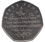 2018 50P QUEENS' CORONATION 65TH ANNIVERSARY ( BU ) - SILVER WORLD COINS - Cambridgeshire Coins