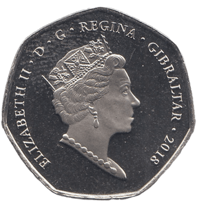 2018 50P RED COLOBUS MONKEY GIBRALTAR COLOURED ( BU ) - 50P REGIONAL ISSUES - Cambridgeshire Coins