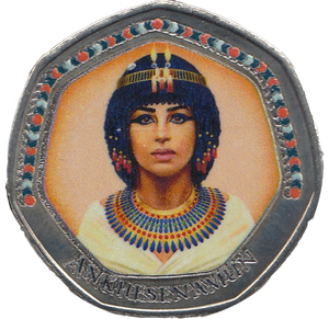 2018 50P SHAPED MEDALLION ANKHESENAMUN - 50P SHAPED COIN - Cambridgeshire Coins