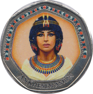 2018 50P SHAPED MEDALLION ANKHESENAMUN - WORLD COINS - Cambridgeshire Coins