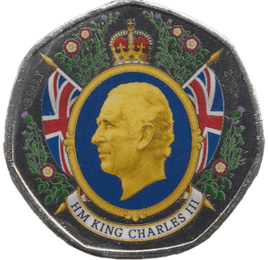 2018 50P SHAPED MEDALLION HM KING CHARLES III 6 MAY 2023 - 50P SHAPED COIN - Cambridgeshire Coins