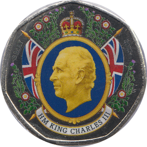 2018 50P SHAPED MEDALLION HM KING CHARLES III 6 MAY 2023 - WORLD COINS - Cambridgeshire Coins