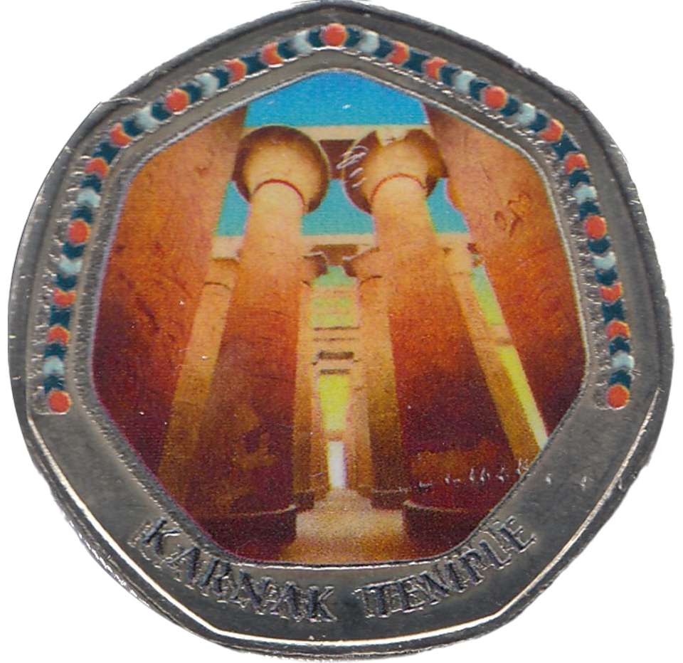 2018 50P SHAPED MEDALLION KARNAK TEMPLE - 50P SHAPED COIN - Cambridgeshire Coins