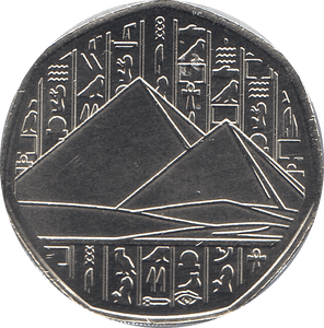 2018 50P SHAPED MEDALLION KARNAK TEMPLE - WORLD COINS - Cambridgeshire Coins