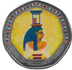 2018 50P SHAPED MEDALLION NEPHTHYS GODDESS OF WOMEN - 50P SHAPED COIN - Cambridgeshire Coins