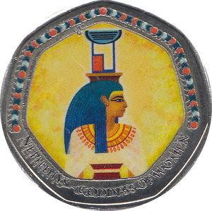 2018 50P SHAPED MEDALLION NEPHTHYS GODDESS OF WOMEN - WORLD COINS - Cambridgeshire Coins
