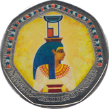 2018 50P SHAPED MEDALLION NEPHTHYS GODDESS OF WOMEN - WORLD COINS - Cambridgeshire Coins